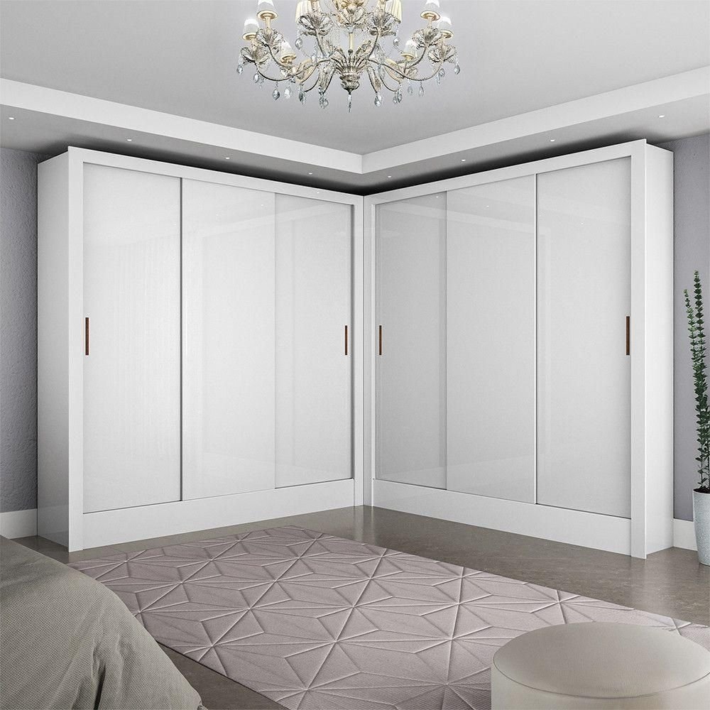 Closet Casal Duplo Dubai 6 Portas 6 Gavetas Branco | MadeiraMadeira