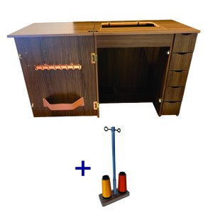 Gabinete Luxo com 5 Gavetas para Máquina de Costura Antiga