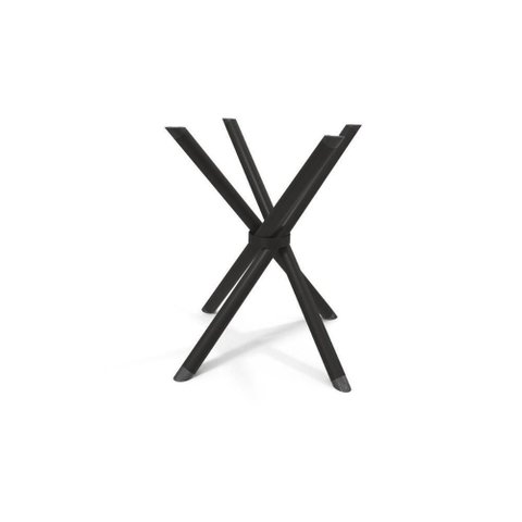 Base de Mesa para Cozinha Volga M008 Aço Cromado sem Tampo Preto Fosco Kappesberg