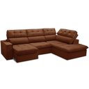 Ver imagem 1 de Sofá 4 Lugares Retrátil Reclinável Chaise Direito 288cm Solin F04 Veludo Terracota - Lyam Decor