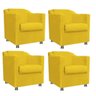 Kit 4 Poltronas Decorativa Tilla Suede Amarelo Bebezin - 2