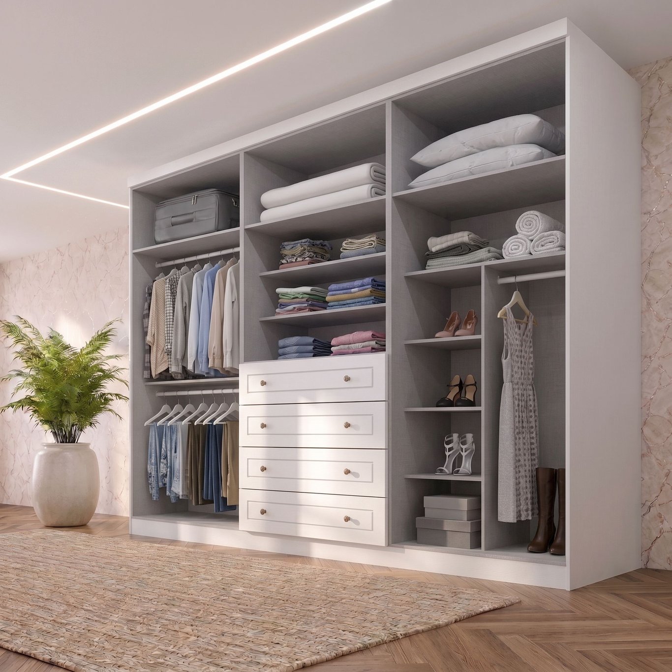 Guarda-Roupa Casal 6 Portas 4 Gavetas Nova York Espresso Móveis