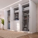 Ver imagem 4 de Guarda-Roupa Casal 6 Portas 4 Gavetas Nova York Espresso Móveis Branco