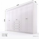 Ver imagem 3 de Guarda-Roupa Casal 6 Portas 4 Gavetas Nova York Espresso Móveis Branco