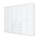 Ver imagem 2 de Guarda Roupa Casal Nova York 6 Portas 4 Gavetas Espresso Móveis Branco