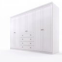 Ver imagem 2 de Guarda-Roupa Casal 6 Portas 4 Gavetas Nova York Espresso Móveis Branco