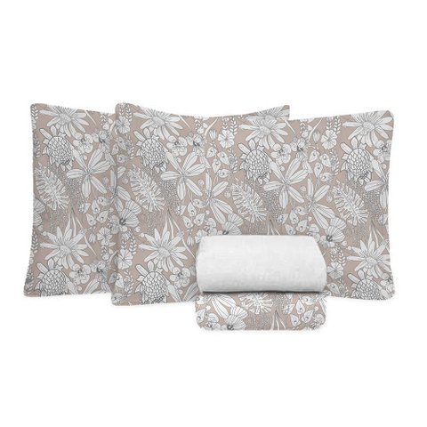 Jogo de Cama King Size Algodão 130 Fios 4 Peças Estampado