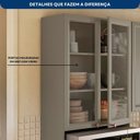 Ver imagem 5 de Paneleiro 4 Portas com Vidro 1 Nicho Micro-Ondas Poliman