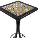 Ver imagem 2 de Cj Mesa Madeira Azulejo 60x60cm - Bistrô Fixa 98cm + 4 Banquetas 73 - Preta - Anos Dourados
