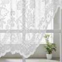 Ver imagem 3 de Cortina Renda Cascata Floral Branca Cozinha