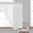 Ver imagem 5 de Cortina Renda Cascata Floral Branca Cozinha