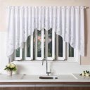 Ver imagem 1 de Cortina Renda Cascata Tulipinhas Branca Cozinha