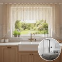 Ver imagem 3 de Cortina Renda Cozinha Cascata 3,00 m X 1,00 Alt Marrom