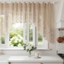Ver imagem 6 de Cortina Renda Cozinha Cascata 3,00 m X 1,00 Alt Marrom