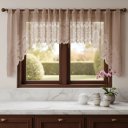 Ver imagem 1 de Cortina Renda Cozinha Cascata 3,00 m X 1,00 Alt Marrom