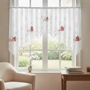 Ver imagem 6 de Cortina Renda Cascata Cozinha Creme Bule Vermelho 3x1,00 Alt