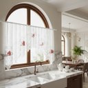 Ver mais imagens de Cortina Renda Cascata Cozinha Creme Bule Vermelho 3x1,00 Alt