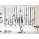 Ver imagem 1 de Cortina Renda Cascata Cozinha Creme Bule Vermelho 3x1,00 Alt