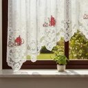 Ver imagem 4 de Cortina Renda Cascata Cozinha Creme Bule Vermelho 3x1,00 Alt