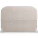 Ver imagem 3 de Cabeceira Cama Box Queen 160cm Lanna com Puff Recamier Doha W01 Bouclê Creme - Lyam Decor