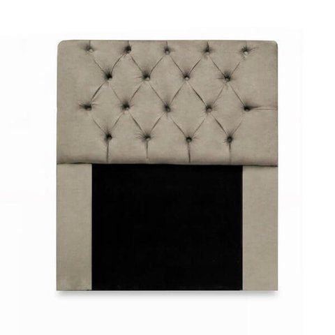 Cabeceira Mirage para Cama Box Solteiro 90cm com Capitonê Suede - Renascer Decor:Bege