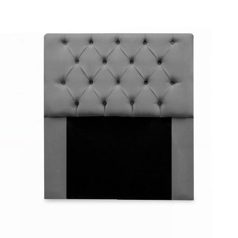 Cabeceira Mirage Para Cama Box Solteiro 90cm com Capitonê Suede - Renascer Decor:Cinza