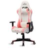 Cadeira Gamer Branco e Rosa Healer Strike Reclinável Giratória - 5