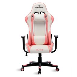 Cadeira Gamer Branco e Rosa Healer Strike Reclinável Giratória - 2