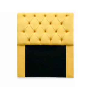 Cabeceira Mirage Para Cama Box Solteiro 90cm com Capitonê Suede - Renascer Decor:Amarelo
