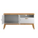 Ver imagem 3 de Rack Si Estilo Retrô 1.40m para Tv até 55'' Polegadas Cor Branco / Cinamomo