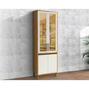 Paneleiro de Cozinha Modulado Cristaleira Tempranillo 4 Portas (2 c/ Vidro) Reflecta 70cm Amendoa/