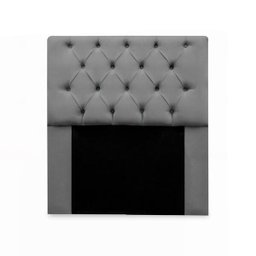 Cabeceira Mirage Para Cama Box Solteiro 100cm com Capitonê Suede - Renascer Decor:Cinza - 1