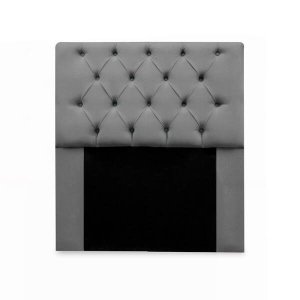 Cabeceira Mirage Para Cama Box Solteiro 100cm com Capitonê Suede - Renascer Decor:Cinza