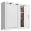 Ver imagem 2 de Guarda Roupas Casal com Espelho 2 Portas de Correr 4 Gavetas Titanium Zanzini Branco