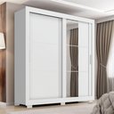 Ver imagem 1 de Guarda Roupas Casal com Espelho 2 Portas de Correr 4 Gavetas Titanium Zanzini Branco