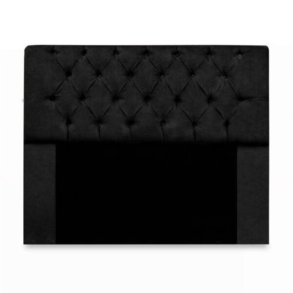 Cabeceira Mirage Para Cama Box Queen Size 160cm com Capitonê Suede - Renascer Decor:Preto - 1