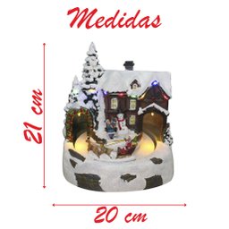 Decoração Cenário Natalino Trenó Em Movimento Com LED 21cm - 2