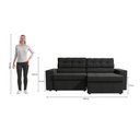 Ver imagem 4 de Sofá Retrátil com Baú Space 260cm Suede Mescla Grafite Kappesberg