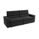 Ver imagem 2 de Sofá Retrátil com Baú Space 260cm Suede Mescla Grafite Kappesberg