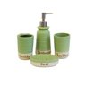 Kit Banheiro de Cerâmica Na Cor Verde Com Branco - 3