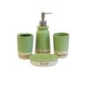 Kit Banheiro de Cerâmica Na Cor Verde Com Branco - 1