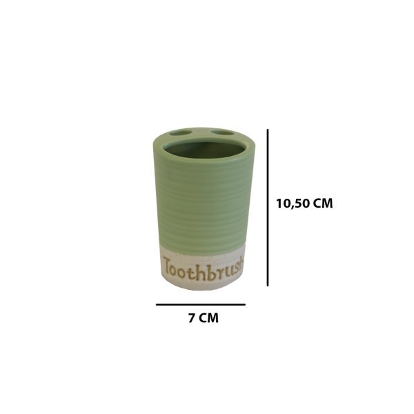 Kit Banheiro de Cerâmica Na Cor Verde Com Branco - 5