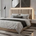 Ver imagem 5 de Cabeceira Queen Estofada com Led - Suede Bege