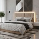 Ver imagem 4 de Cabeceira Queen Estofada com Led - Suede Bege