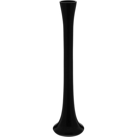 Vaso Decorativo de Vidro Preto 50x12x12cm Enfeite Sala Mesa Estante Aparador