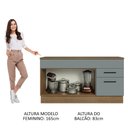 Ver imagem 6 de Balcão Gabinete de Pia Cozinha 150 cm 2 Gavetas 2 Portas (Com Tampo) Rustic/Cinza Agata Madesa