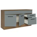 Ver imagem 5 de Balcão Gabinete de Pia Cozinha 150 cm 2 Gavetas 2 Portas (Com Tampo) Rustic/Cinza Agata Madesa