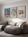 Ver imagem 1 de Kit 3 Quadros Decorativos Haring Skate Pisa89 Flower Moderno