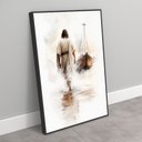 Ver imagem 2 de Quadro Decorativo Exclusivo Jesus sobre Águas Sala Quarto Casa Escritório
