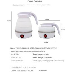 Chaleira Elétrica Dobrável 110v Portátil, Compacta, Leve, Viagem, Ferva Água Rápido - 3